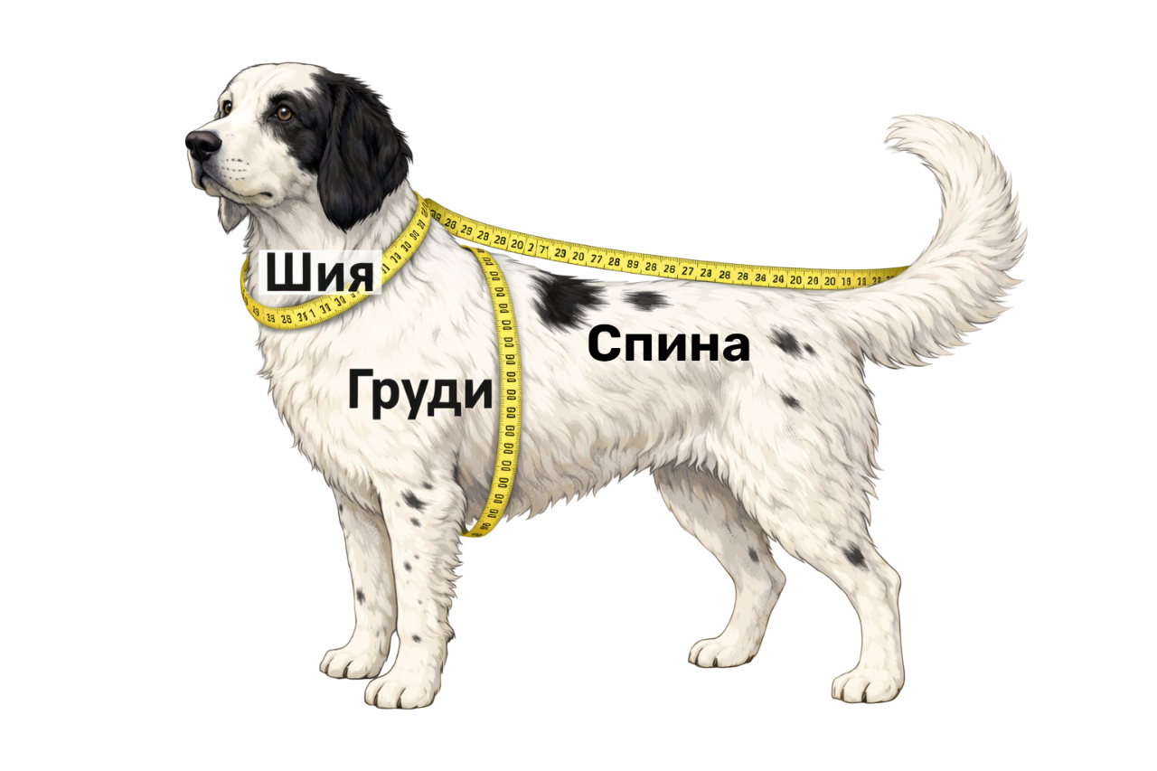 Ilustracja jak zmierzyć psa